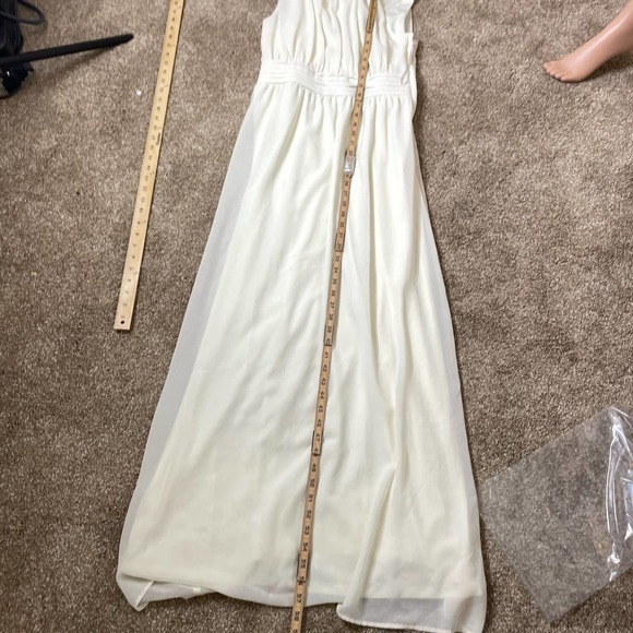 - Azalea brand maxi dress white LG Bridesmaid wedding dress SZ L side zip - Picture 9 of 10